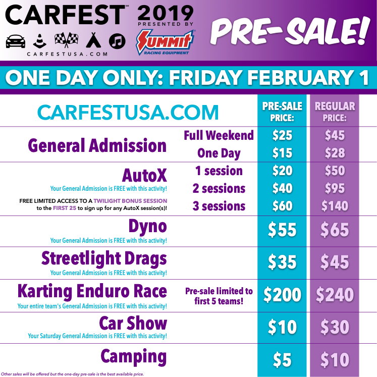 CARFEST pre-sale