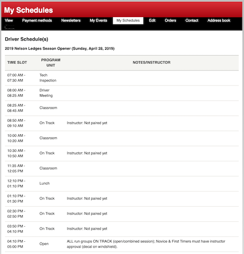 AutoInterests My Schedules